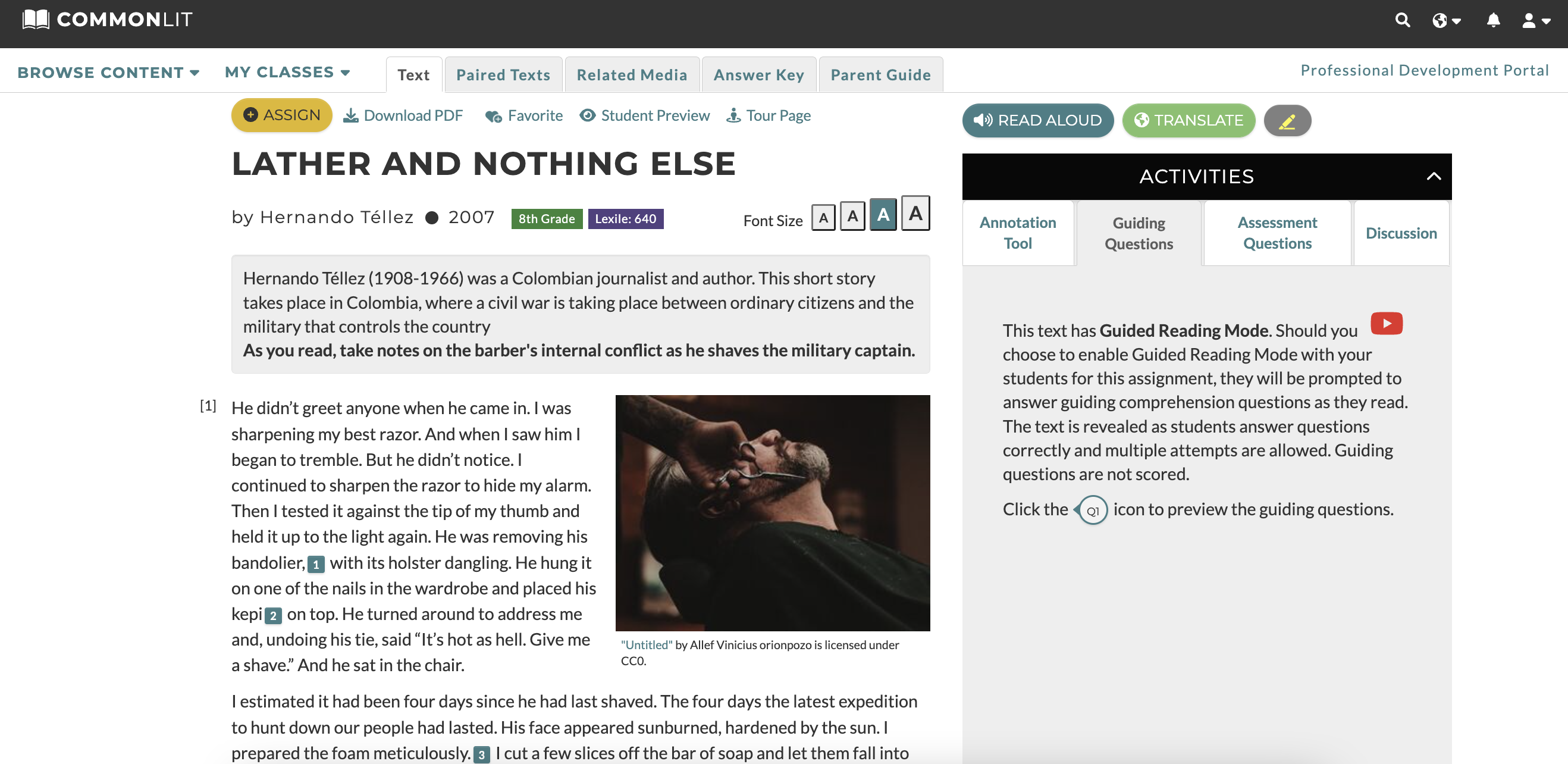 A screenshot of the text "Lather and Nothing Else."