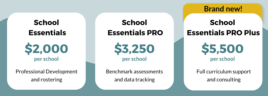 CommonLit School Essentials paid packages with professional development.